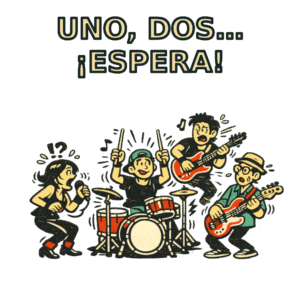 Uno Dos Espera — Camiseta Batería Humor
